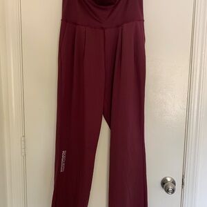Skechers Performance Burgundy Active Pants Size S Yoga Lounge Drawstring Hem